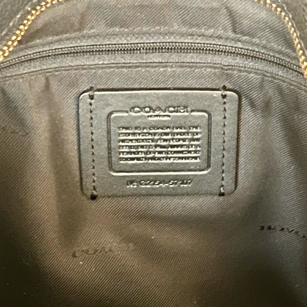 Coach Black Leather Tote with Gold Accents - Picture 7 of 11